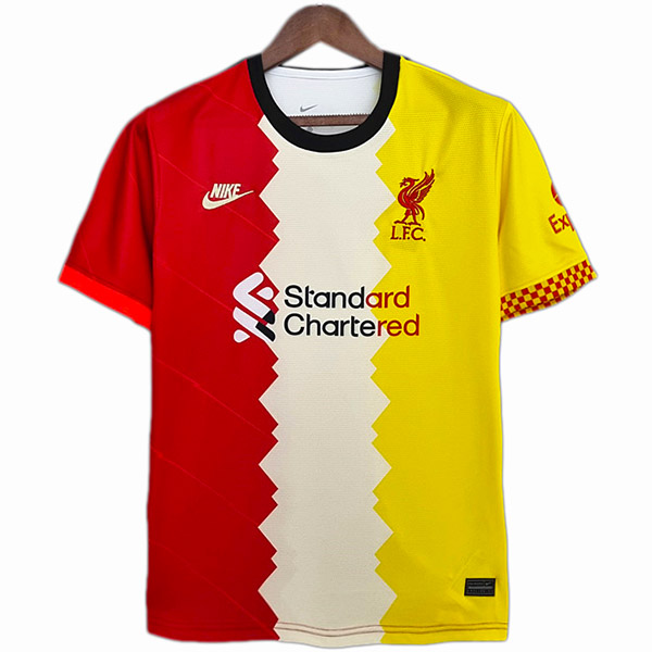 Liverpool maglia da calcio da allenamento pre-partita del maglia da calcio da uomo rosso giallo sportivo 2022-2023